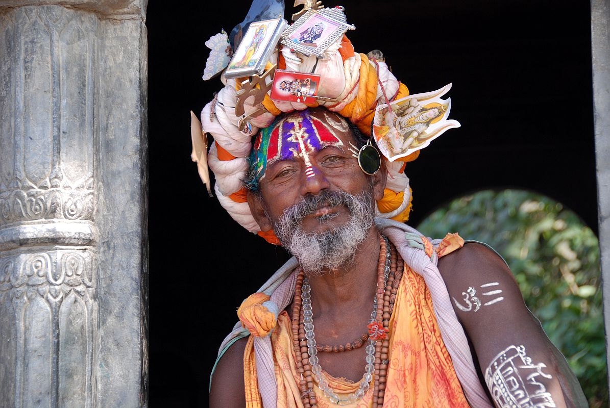 Kathmandu Pashupatinath 12 Hindu Sadhu With Colourful Hat 